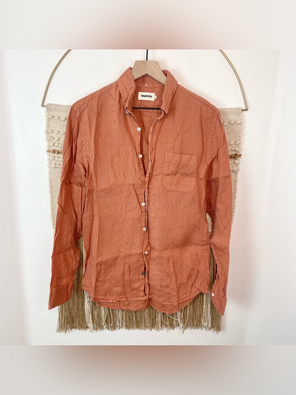 Taylor Stitch Linen Button Down Mens size 38